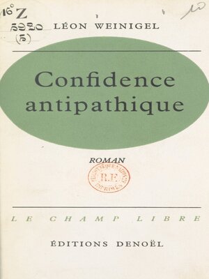 cover image of Confidence antipathique